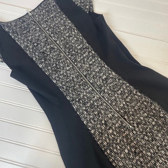 Club Monaco Navy Wool Cotton BLend Cap Sleeve Knee Length Sheath Dress Size 2 - Picture 6 of 8